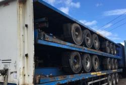 CHOICE OF STACKS OF THREE/FIVE TRI AXLE FLAT TRAILERS, BPW DRUM BRAKES, TO PORT