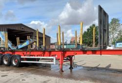 SDC TIMBER SKELLY TRAILER WITH REAR MOUNTED FIXED FORESTERI CRANE, JULY '22 MOT